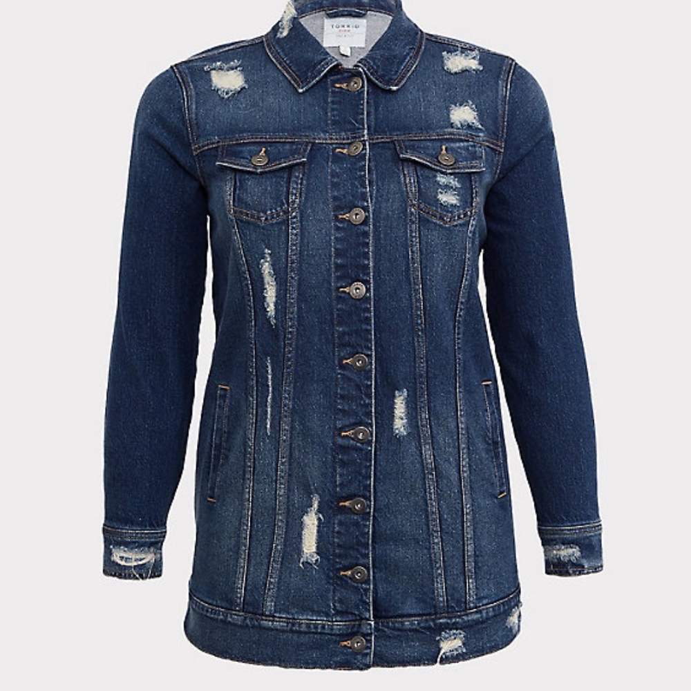 Torrid Distressed Women's Plus Jean Jacket Size 2